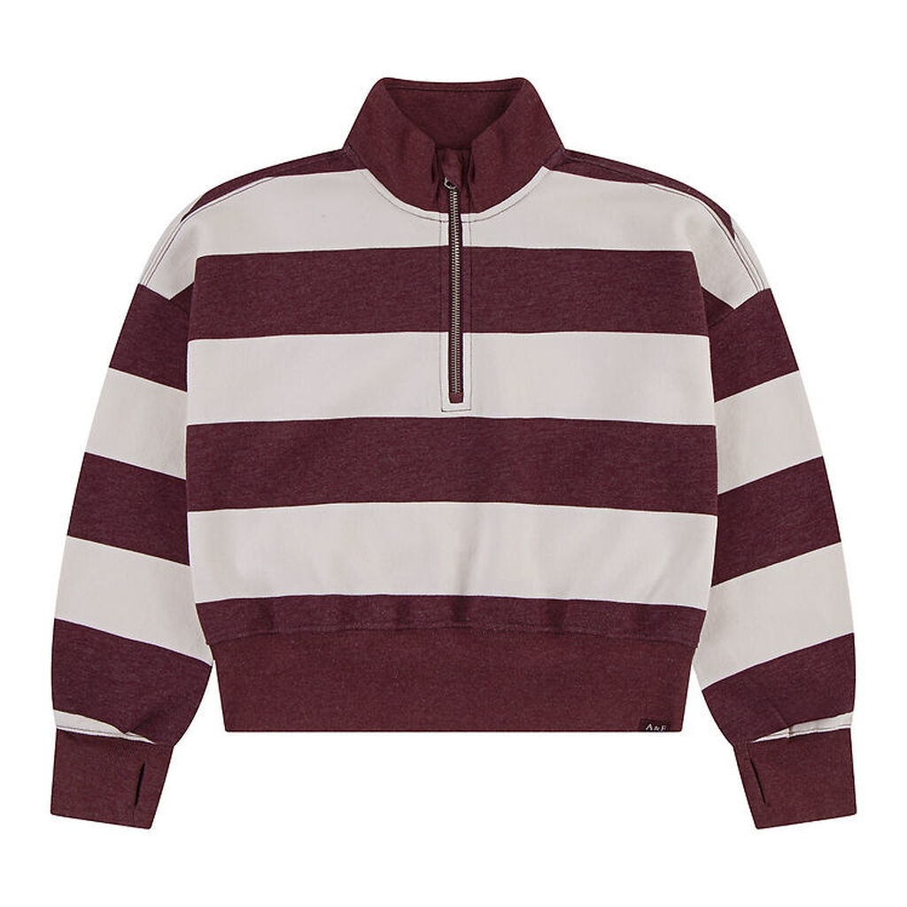 Abercrombie & Fitch Sweatshirt m. Lynlås - Fig/Off White