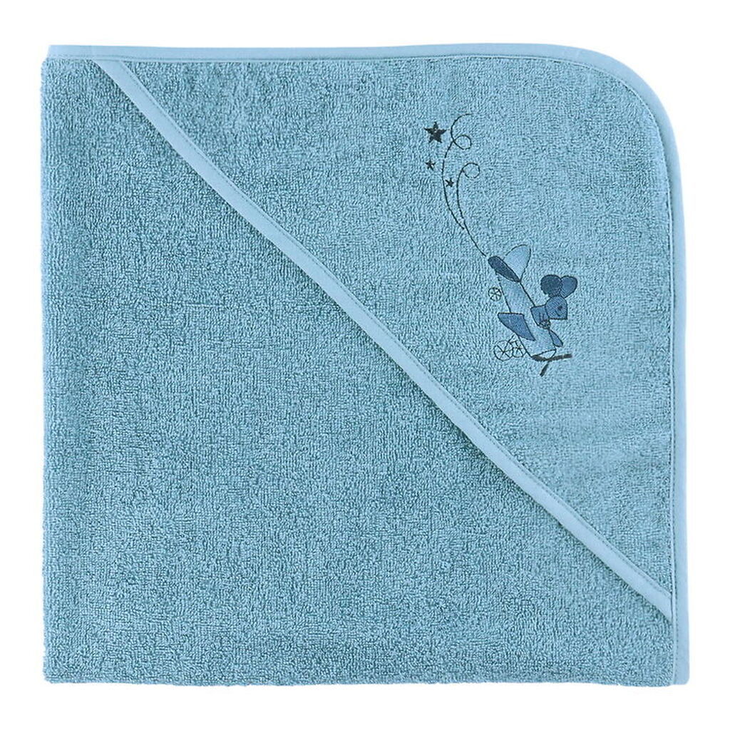 Nørgaard Madsens Babyhåndklæde - 75x75 cm - Blå m. Flyvemaskine