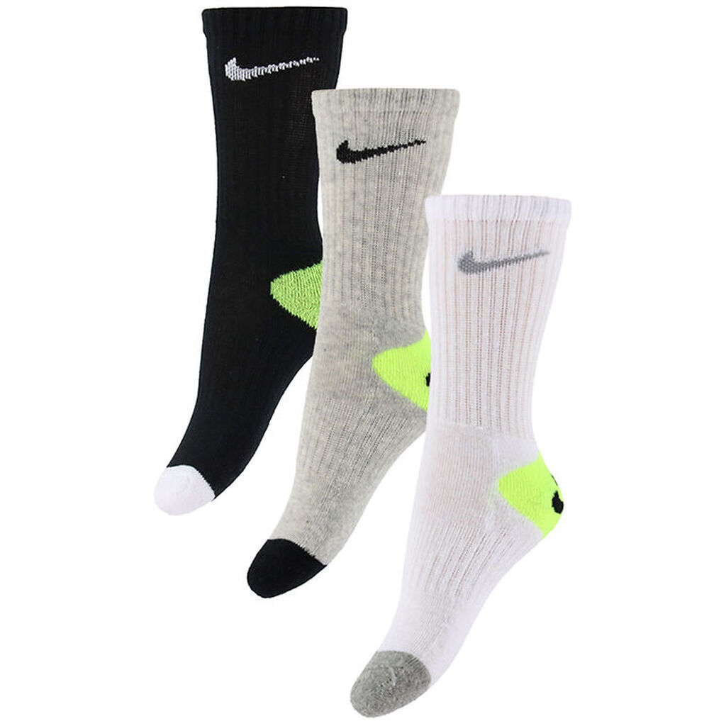 Nike Strømper - 6-pak - Smiley - Gråmeleret m. Neongul