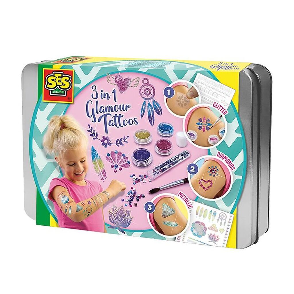 SES Creative Tatoveringer - 3 i 1 - Glitter