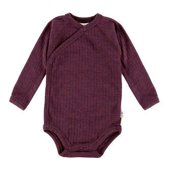 Joha Slå-om Body l/æ - Uld - Rib - Blomme