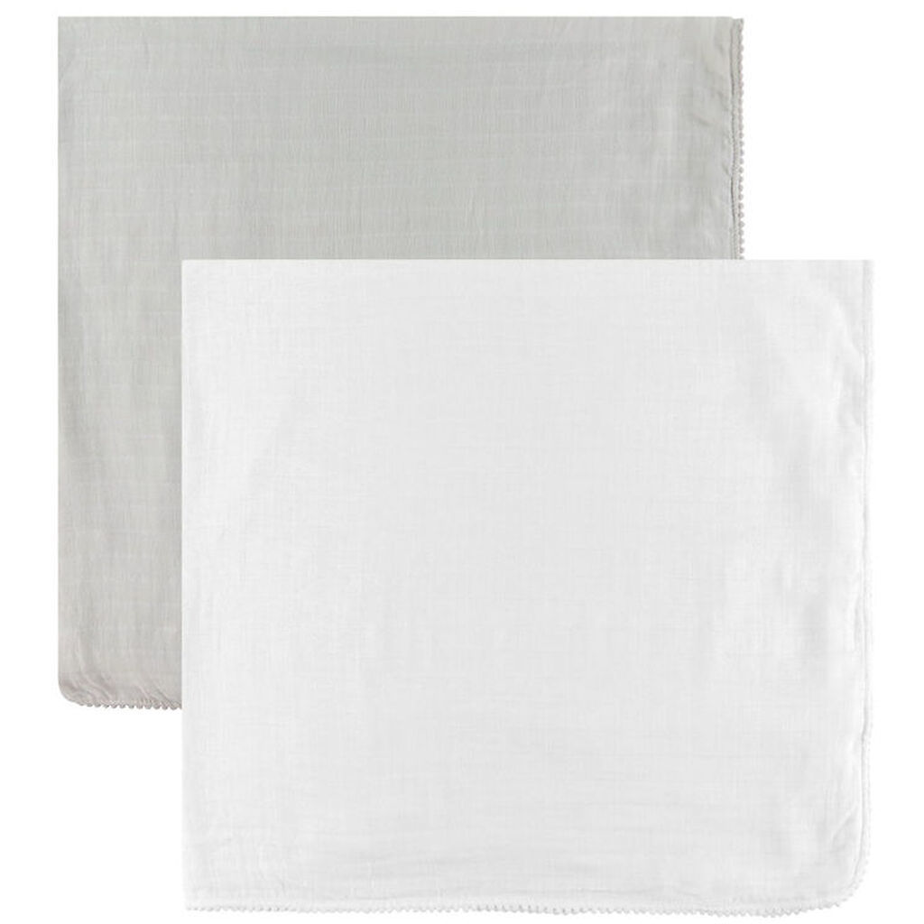 Jack o Juno Babysvøb - 120x120 cm - 2-pak - Pom Pom - Pearl/Dust