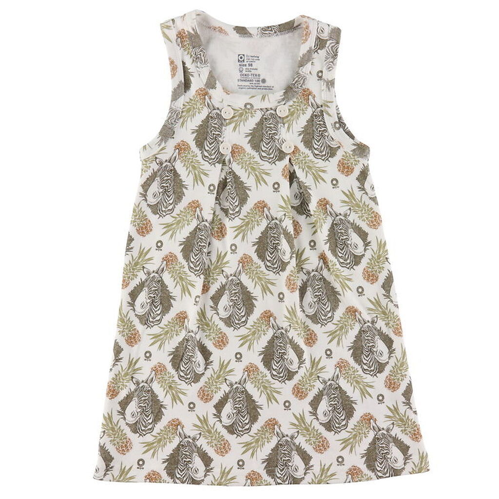 Katvig Kjole - Hvid m. Tropisk Print