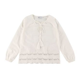 Hust and Claire Bluse - Wilde - Hvid m. Blonder
