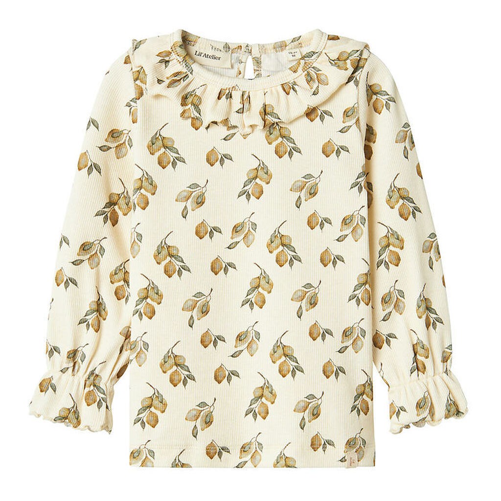 Lil' Atelier Bluse - Rib - NmfGavo - Turtledove/Lemon
