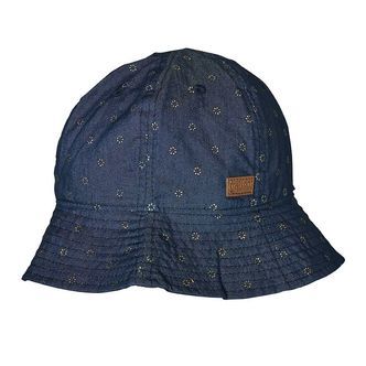 Melton Sommerhat - UV30 - Blå Denim m. Blomster