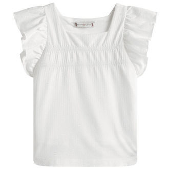 Tommy Hilfiger Top - Ruffle - Hvid