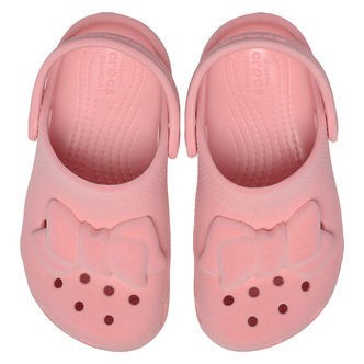 Crocs Sandaler - Classic Velvet Bow Clog T - Powder Pink