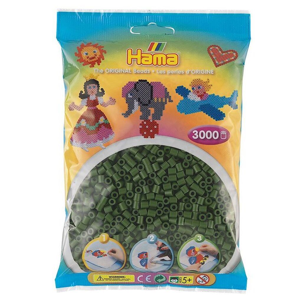 Hama Midi Perler - 3000 stk. - Skovgrøn
