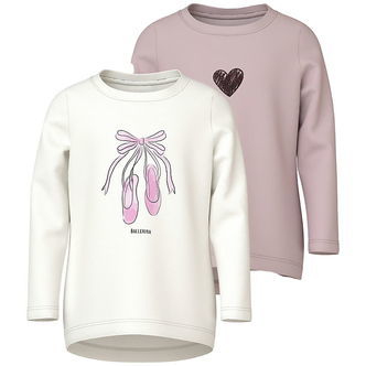 Name It Bluse - 2-pak - NmfVix - Burnished Lilac/Cloud Dancer