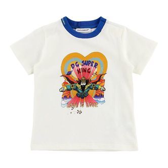 Dolce & Gabbana T-shirt - Superhero - Hvid m. Konge