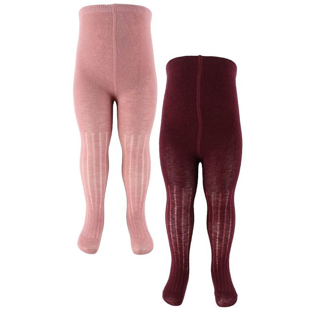 Minymo Strømpebukser - Uld - Rib - 2-Pak - Burnished Lilac