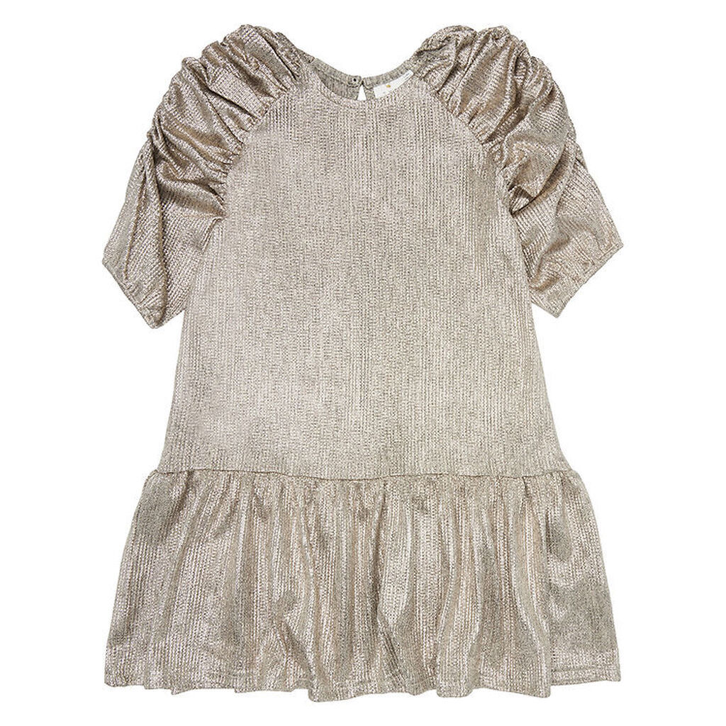 The New Kjole - Rib - TNLeah 3/4 Dress - Gold
