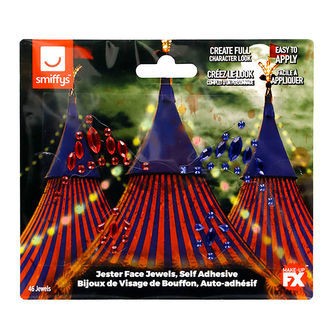 Smiffys Diamantklistermærker Til Ansigtet - 46 Stk. - Jester Fac