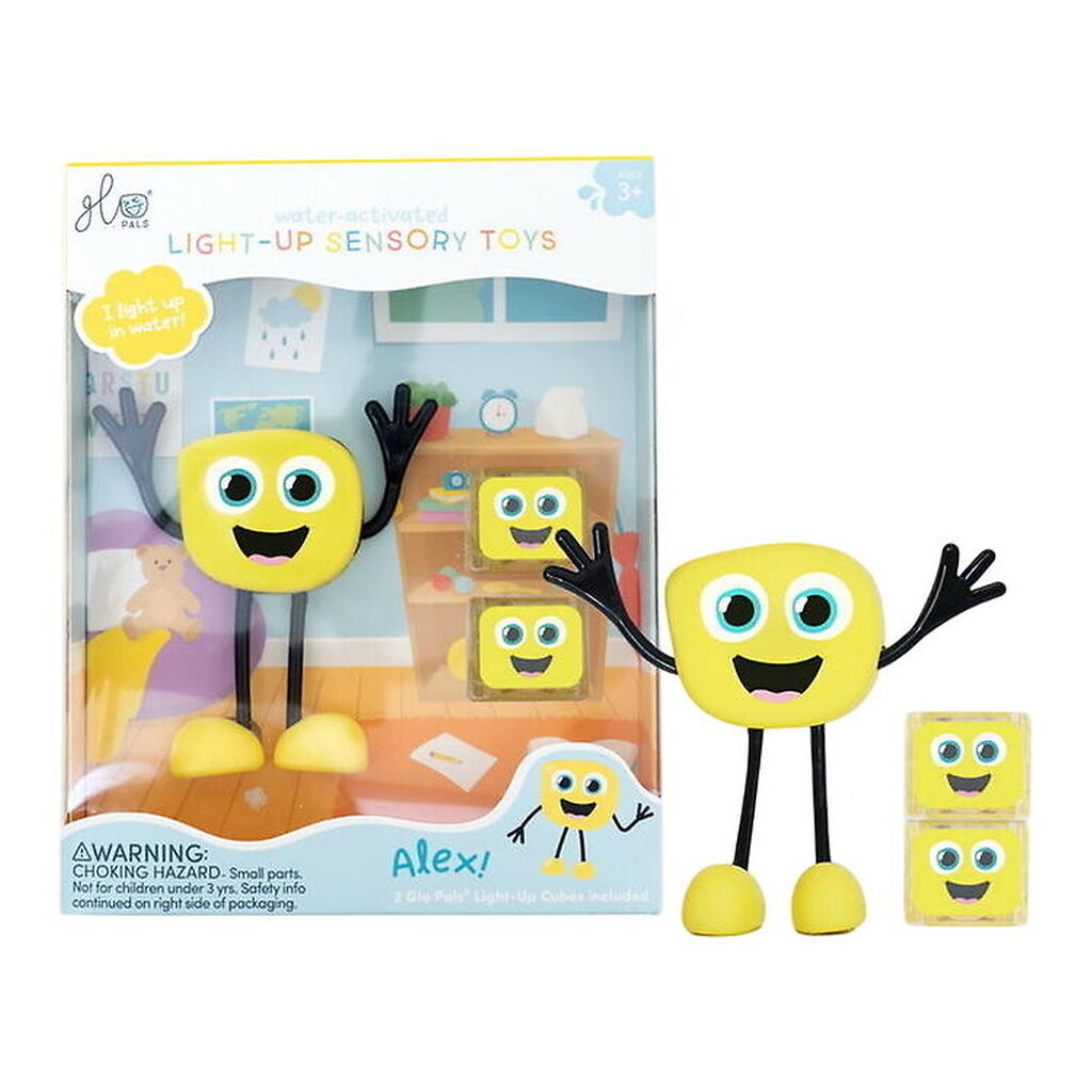 Glo Pals Figur/Sansekuber m. Lys - Alex - Gul