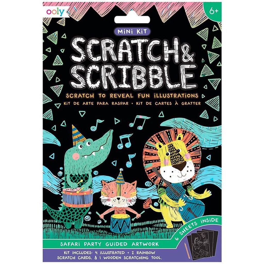 Ooly Scratch and Scribble Mini Sæt - Safari Party