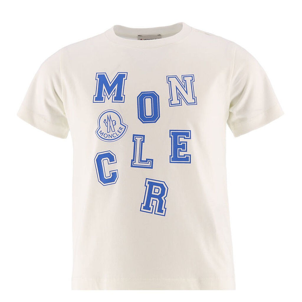 Moncler T-shirt - Hvid m. Blå