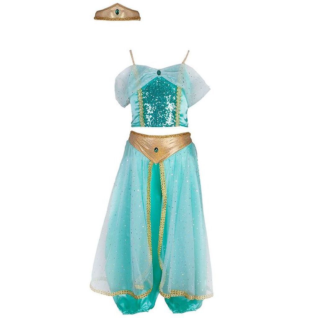 Great Pretenders Udklædning m. Hårbånd - Jasmin Dragt - Grøn