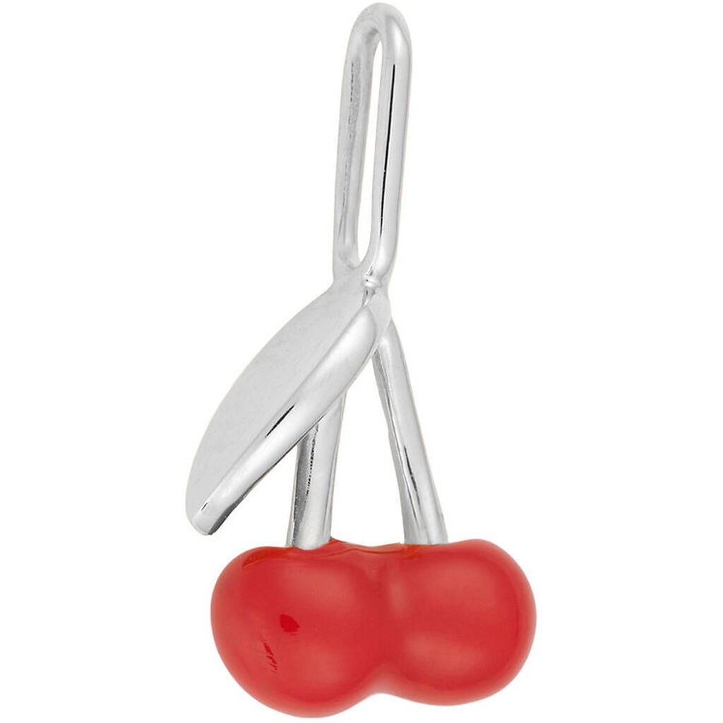 Design Letters Vedhæng - Darling Enamel - Kirsebær - Sølv