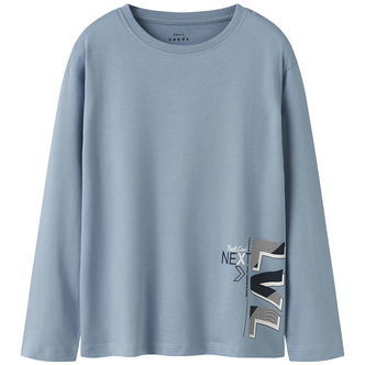 Name It Bluse - Loose - NkmVagno - Dusty Blue/LVL