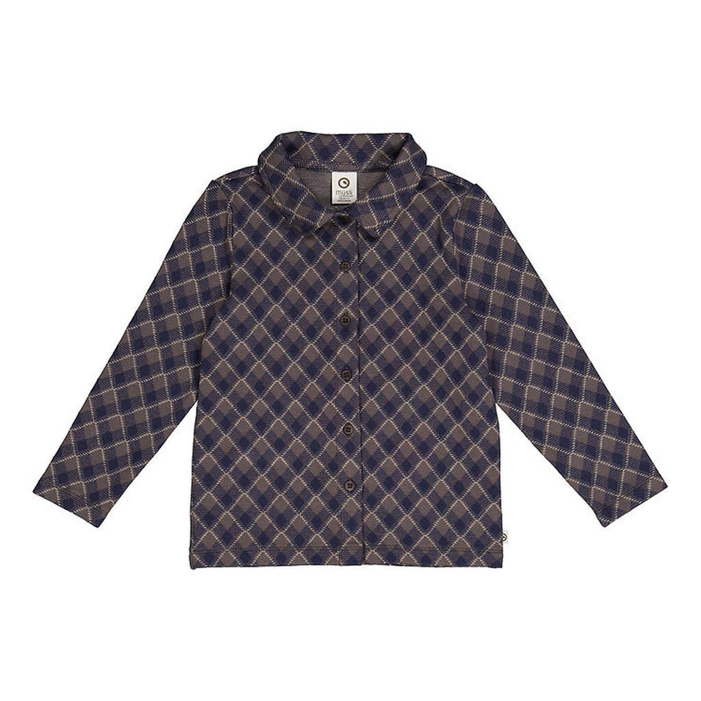 Müsli skjorte - Jacquard - Tower Grey/Night Blue/Desert Green