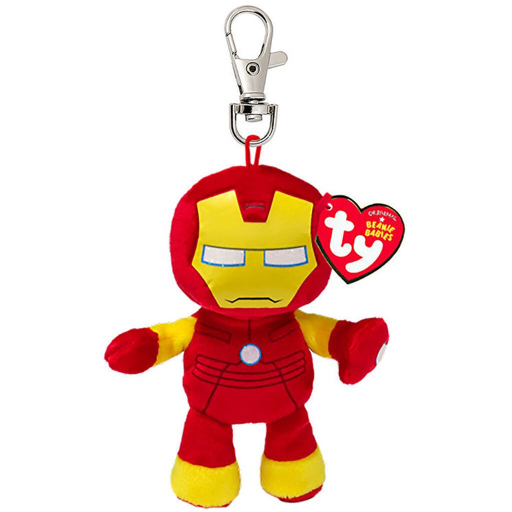 Ty Nøglering m. Bamse - Beanie Babies - 10 cm - Marvel Iron Man