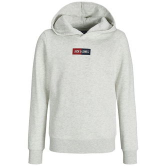 Jack & Jones Hættetrøje - JjPan - White Melange m. Logo