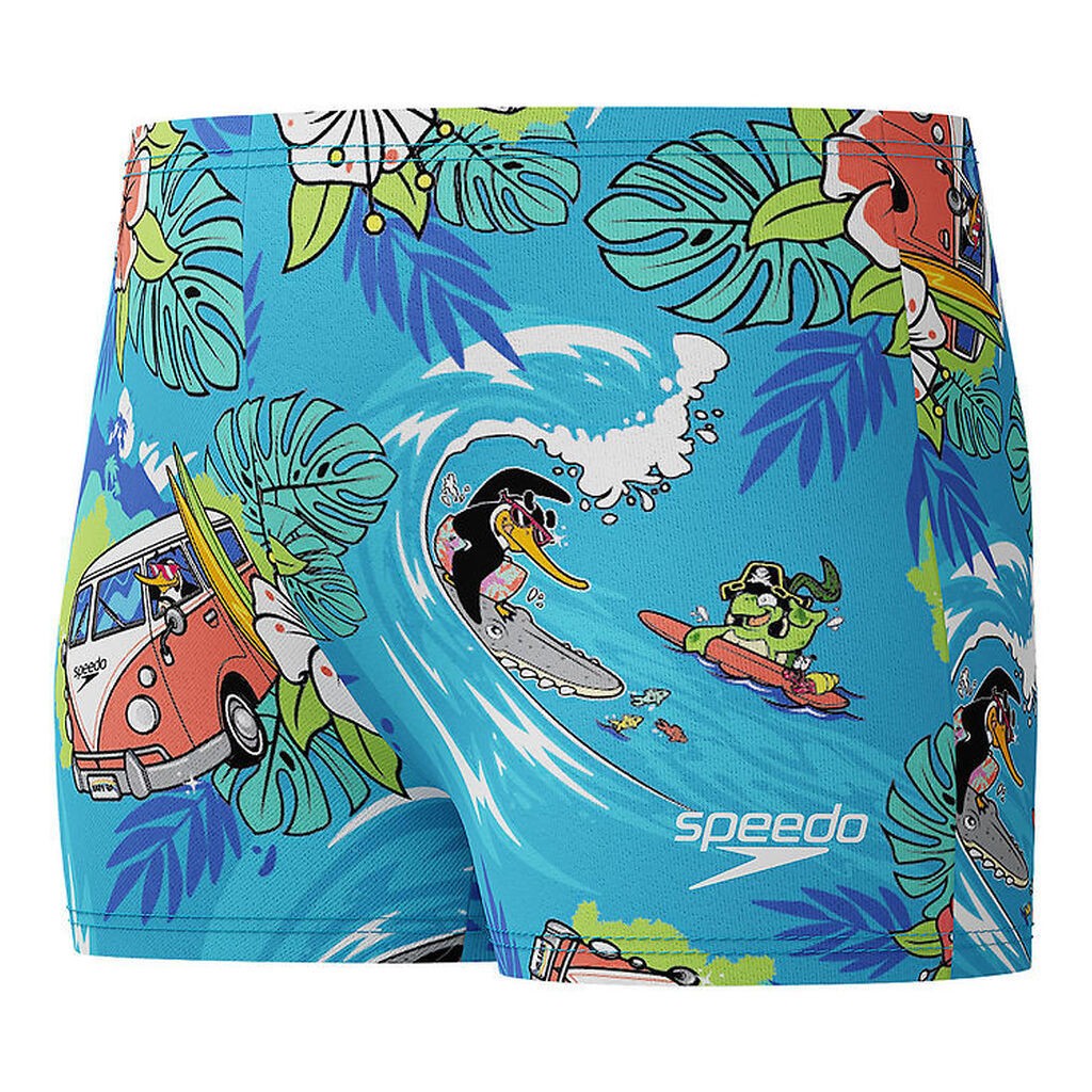 Speedo Badebukser - Learn To Swim - Blå m. Print