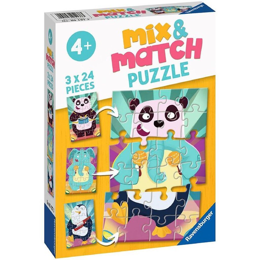Ravensburger Puslespil - 3x24 Brikker - Mix & Match