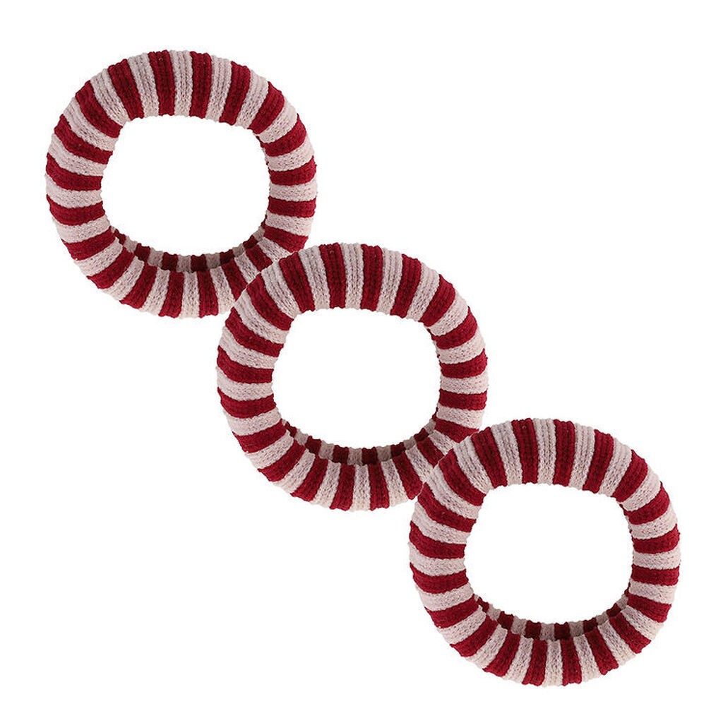 By Stær Hårelastik - 3-pak - Ea - Bordeaux/Lyserød Stribet