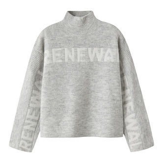 Name It Bluse - Strik - Rib - NkfNuva - Lysegråmeleret