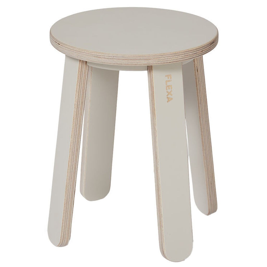 Flexa Taburet Til Tegnebord - Play - 31x32 cm - Warm Grey/Birch