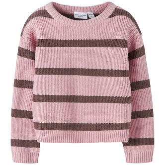 Name It Bluse - Strik - NmfVanilla - Burnished Lilac m. Striber