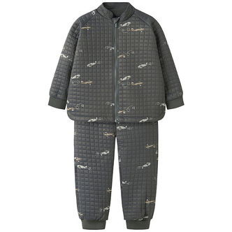 Name It Termotøj m. Fleece - NmmMoon - Grey Pinstripe