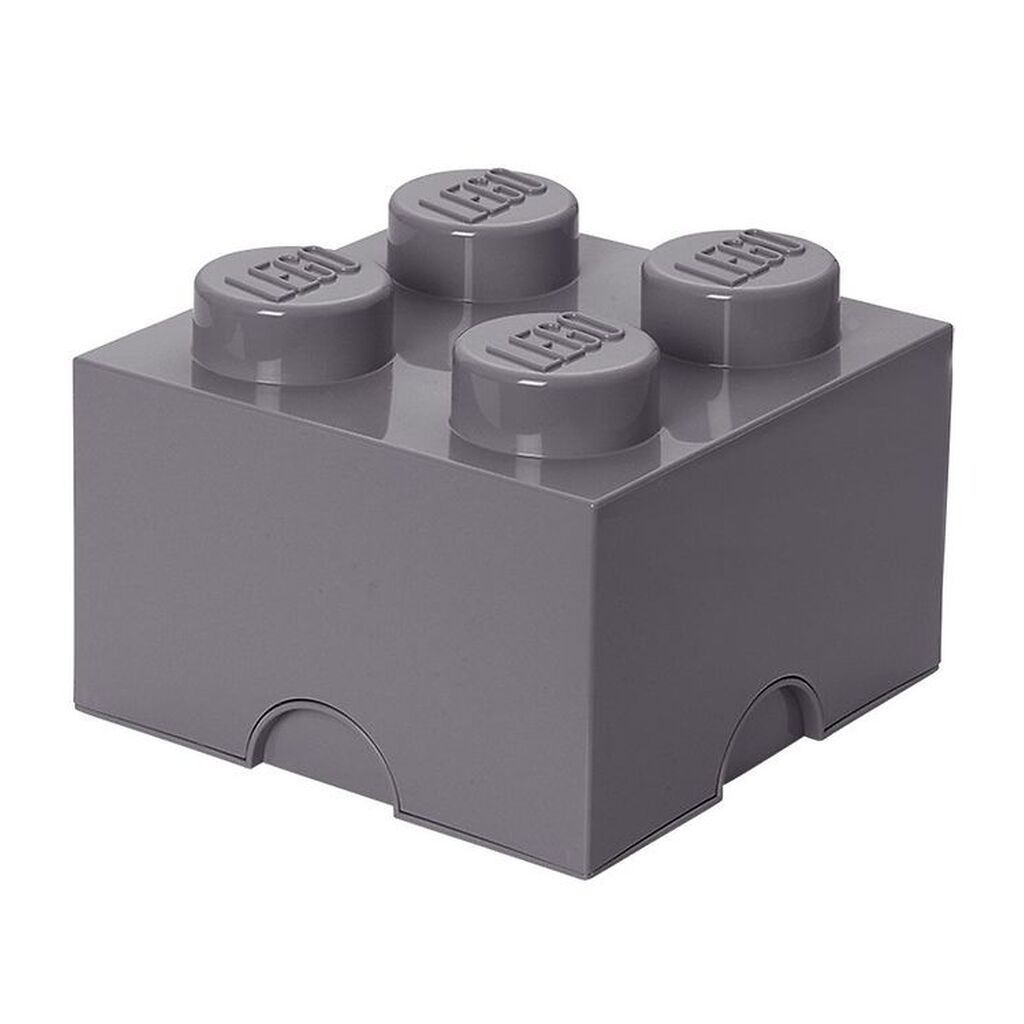 LEGOÂ® Storage Opbevaringsboks - 4 Knopper - 25x25x18 - Mørkegrå