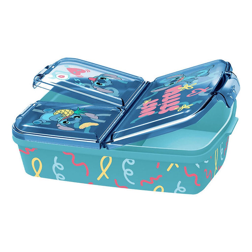 Disney Stitch Madkasse - 3 Rum - 18x13 cm - Blå