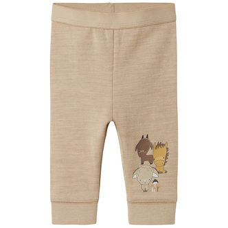 Name It Leggings - Uld/Bomuld - NbnWup - Pure Cashmere