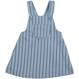 Joha Kjole - Pinafore - Blå m. Striber