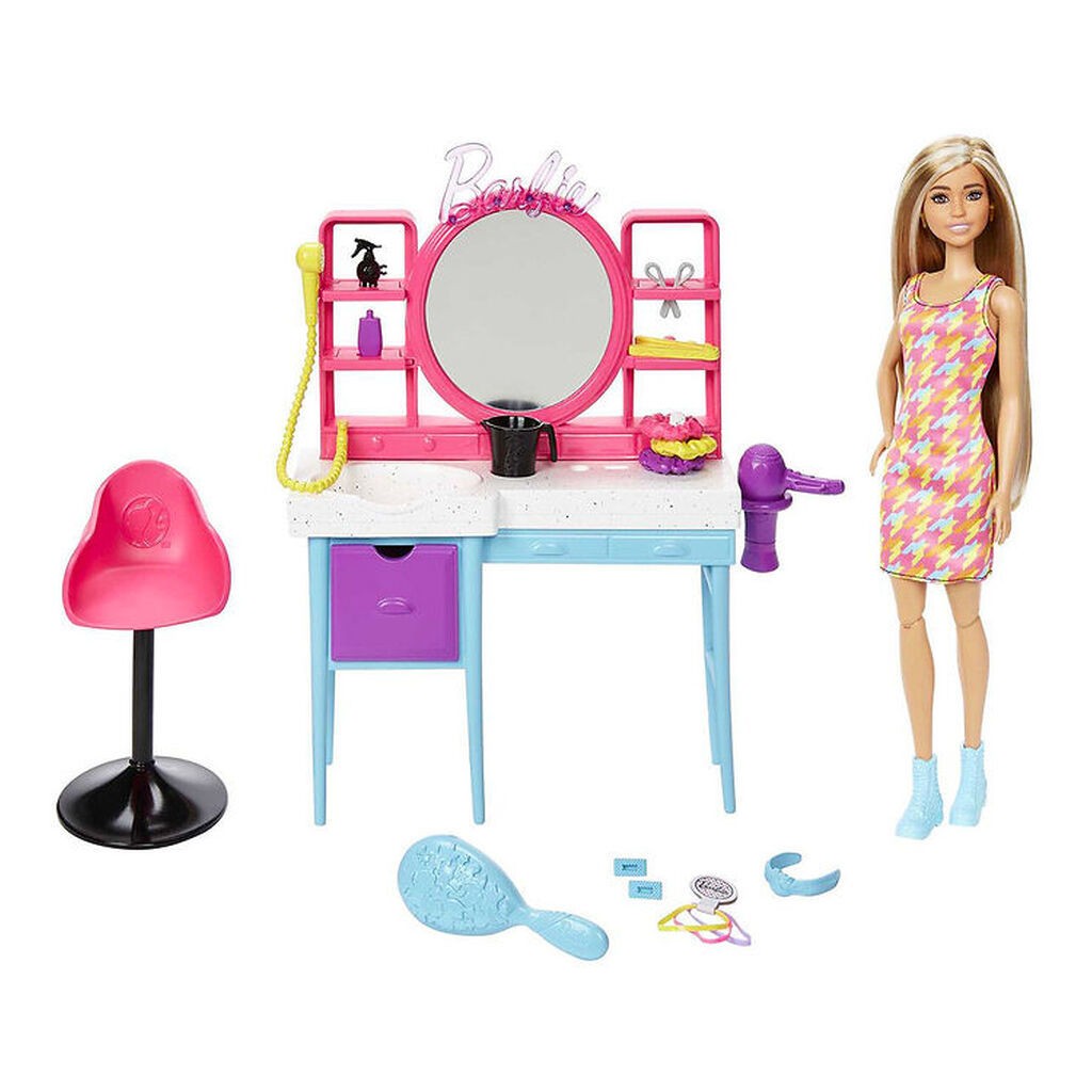 Barbie Dukke m. Tilbehør - 30 cm - Barbie Totally Hair Salon