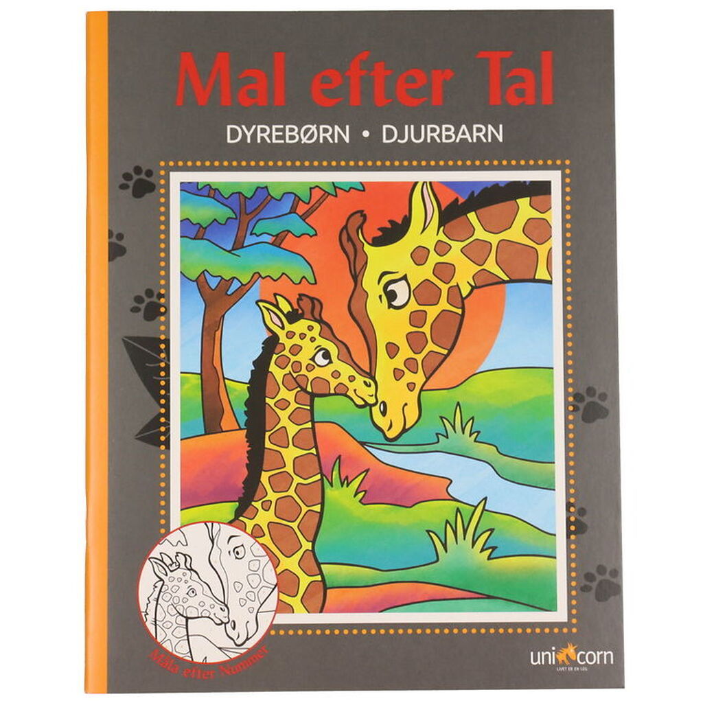 Mandalas Malebog - Mal efter Tal - Dyrebørn