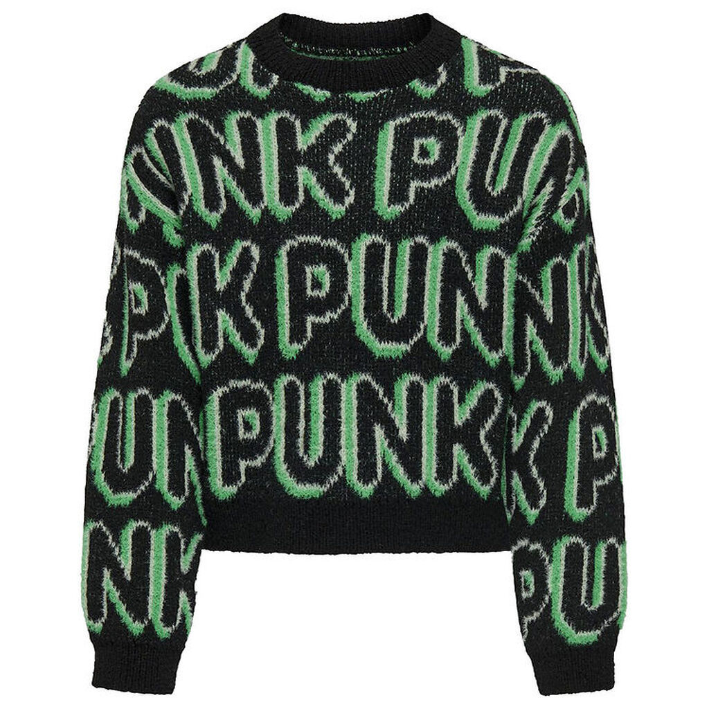 Kids Only Bluse - Strik - KogPunk - Black/Green Bee/Laurel Gree