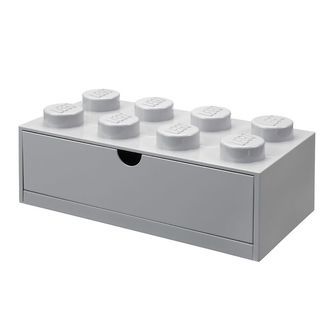 LEGOÂ® Storage Opbevaringsskuffe - 8 Knopper - 31x15x9 - Grå