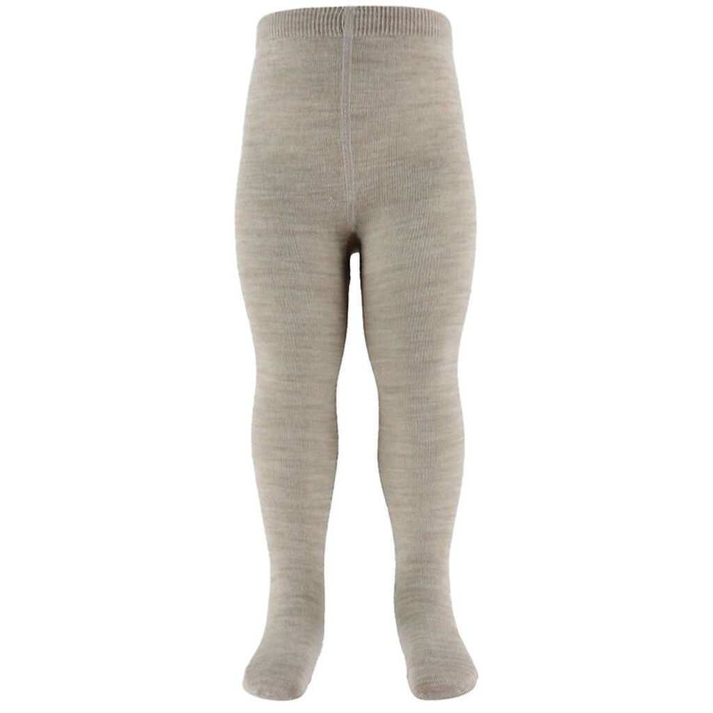 MP Strømpebukser - Uld/Bomuld - Beigemeleret