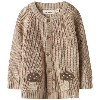 Lil Atelier Cardigan - Strik - NmmEmlen - Oxford Tan m. Svampe