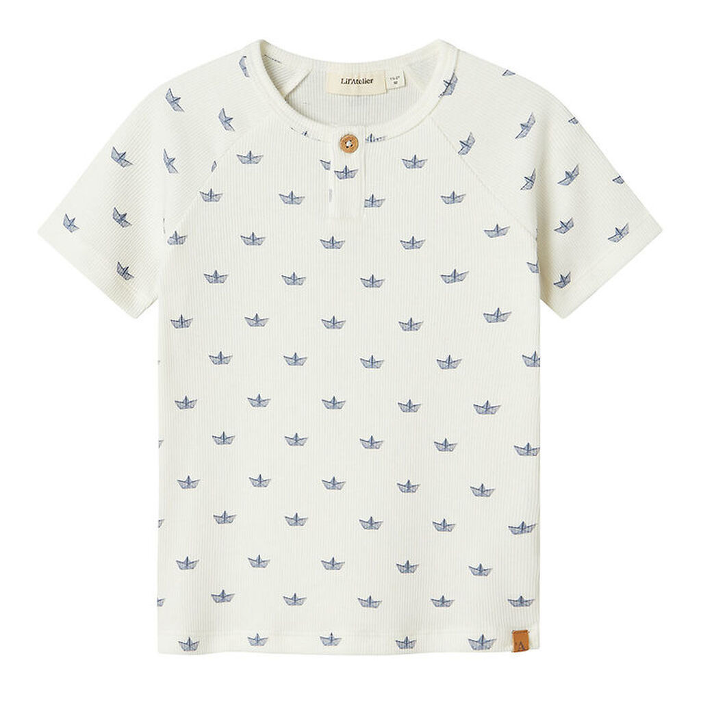 Lil Atelier T-shirt - NmmLavo - Coconut Milk/Paper Boat
