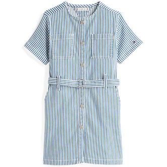 Tommy Hilfiger Kjole - Striped Denim - Blå/Hvid