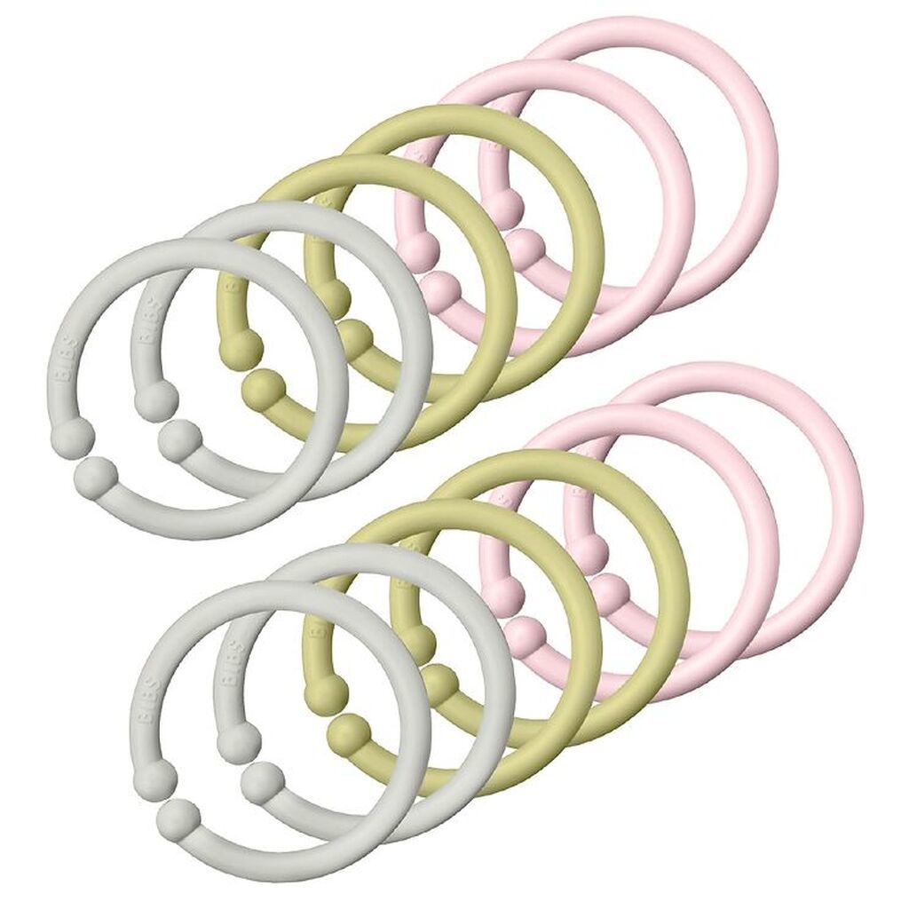 BIBS Ophængsringe/Loops - 12-pak - Haze/Meadow/Blossom