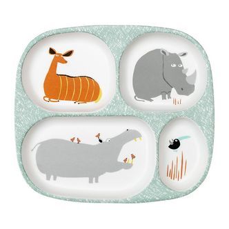 Petit Jour Paris Tallerken - 4 rum - Melamin - Hvid m. Dyr