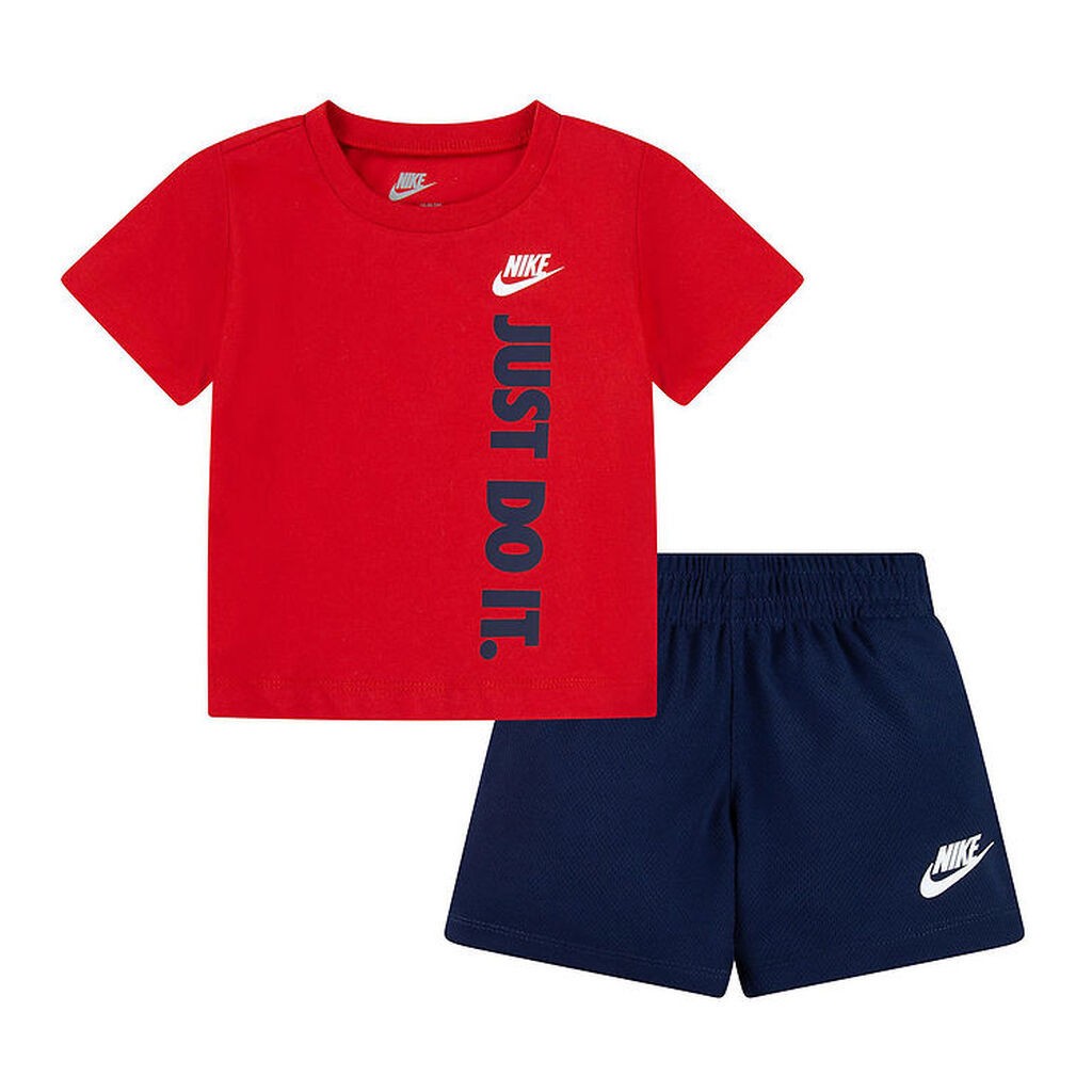 Nike Shortssæt - T-shirt/Shorts - Red/Midnight Navy
