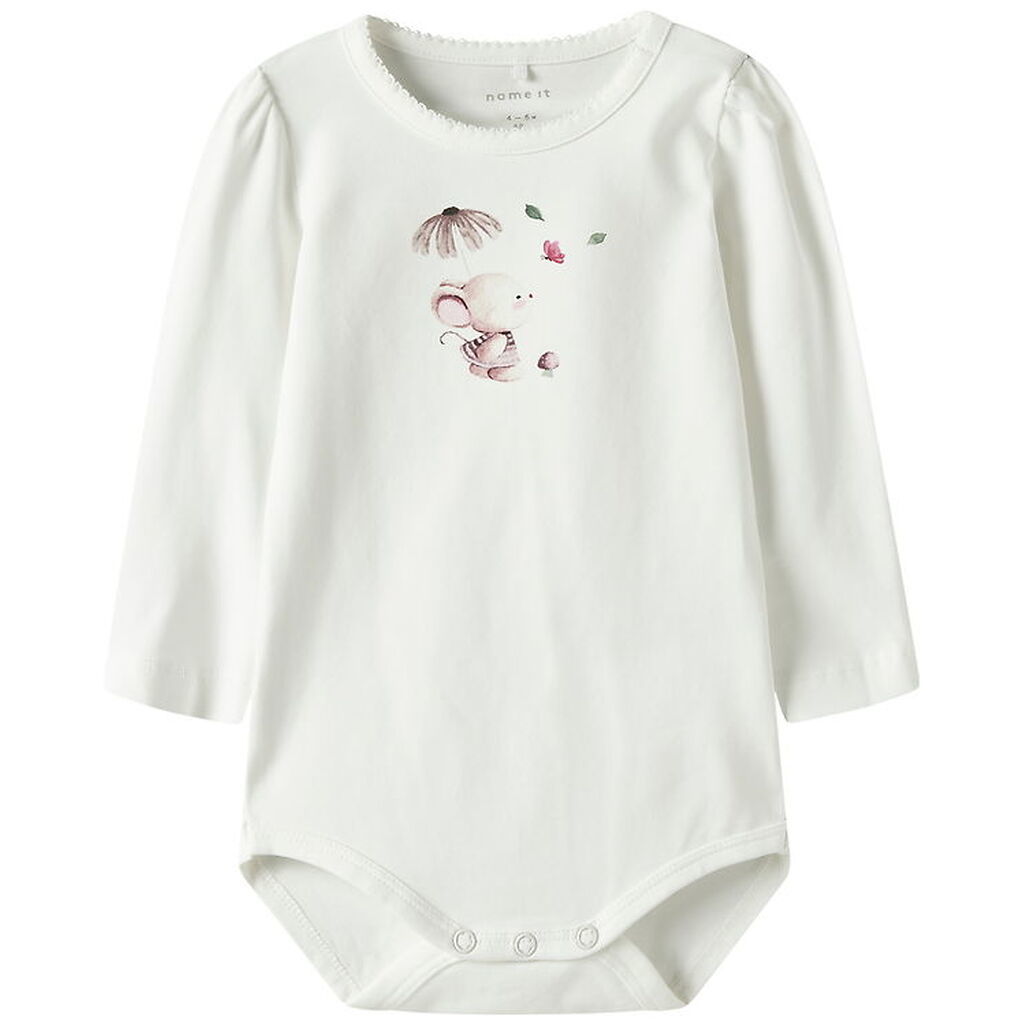 Name it Body l/æ - NbfLotus - Cloud Dancer m. Print